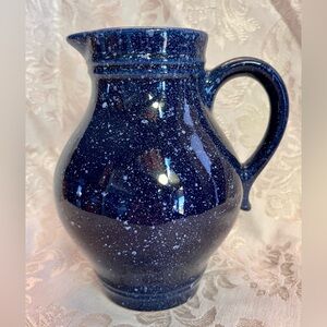 Vintage Scheurich Keramik 274-18 Blue Speckled Fat Lava Jug Vase West Germany
